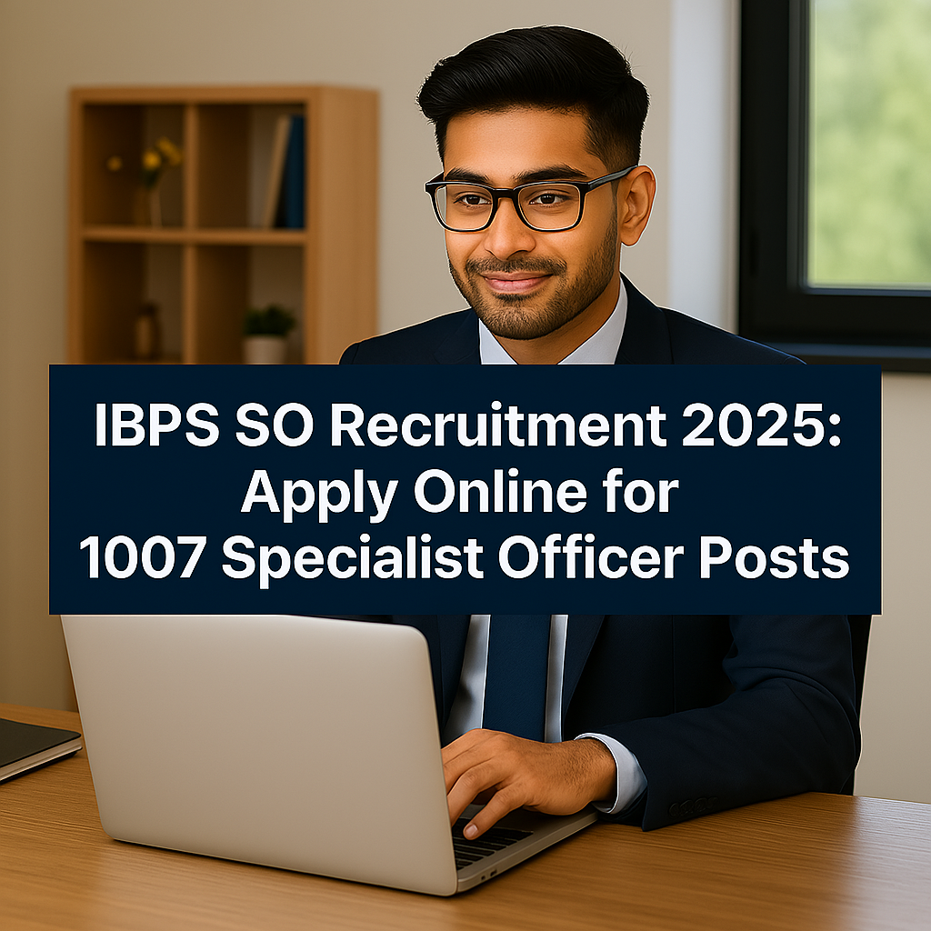 IBPS SO Recruitment 2025: Apply Online for 1007 Specialist Officer Posts