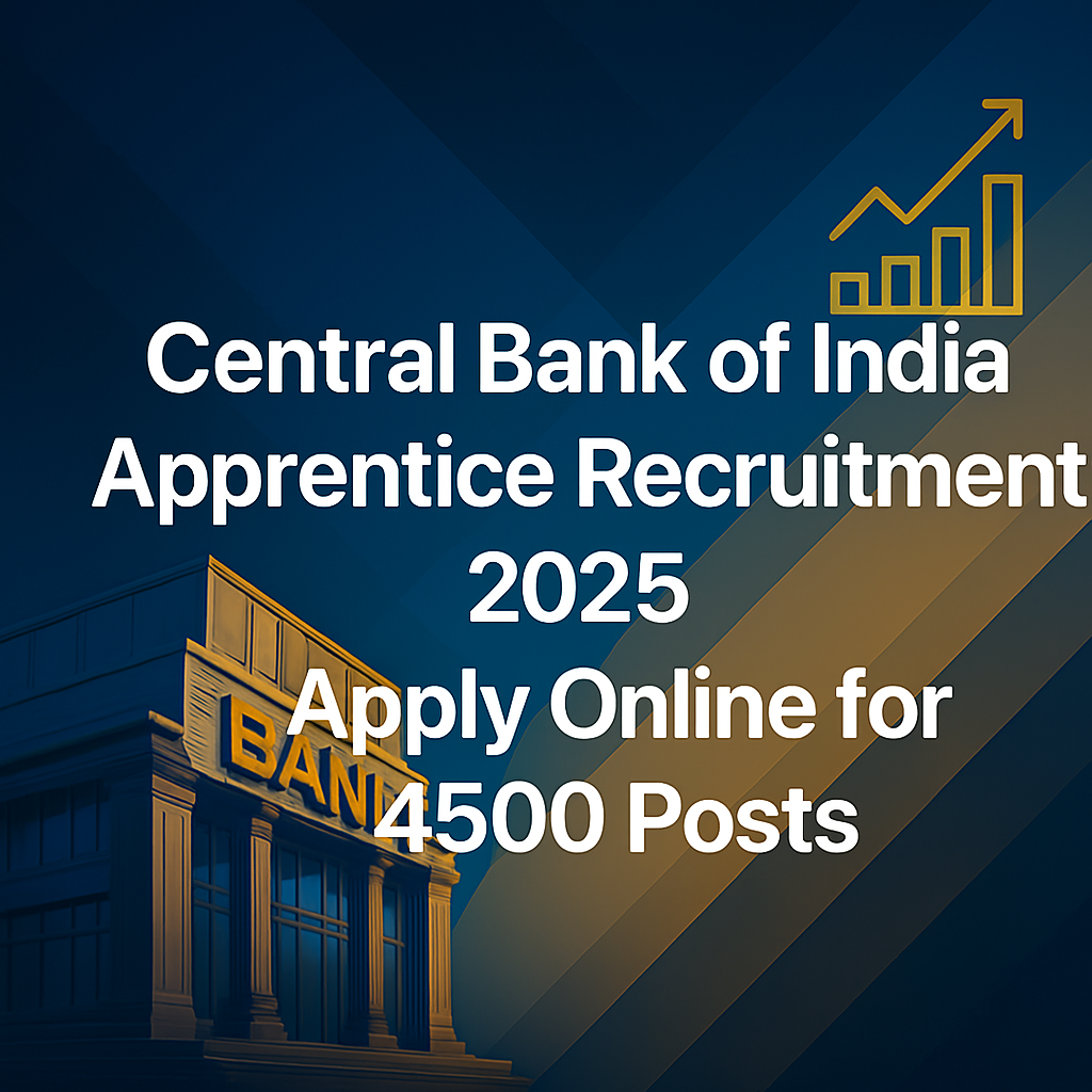 Central Bank of India Apprentice Recruitment 2025 – Apply Online for 4500 Posts