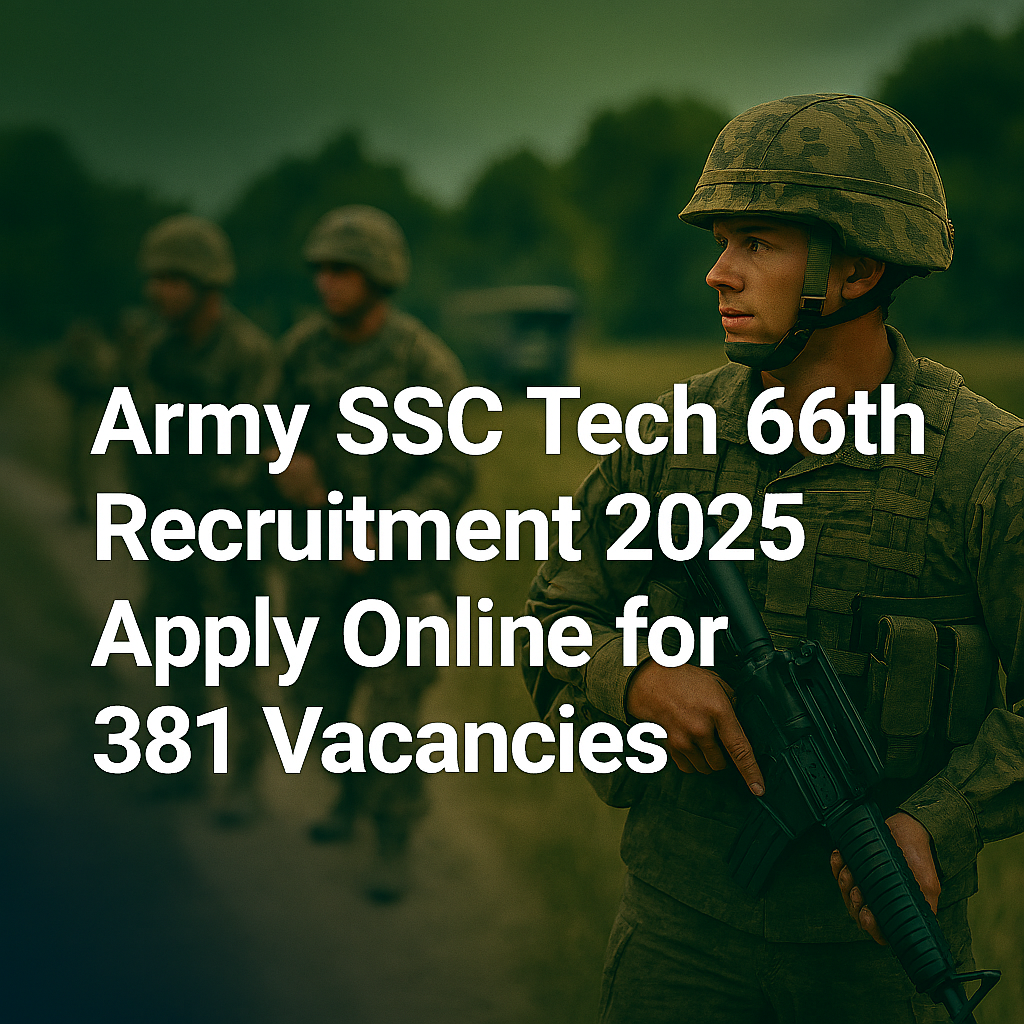 Army SSC Tech 66th Recruitment 2025 – Apply Online for 381 Vacancies